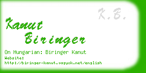 kanut biringer business card